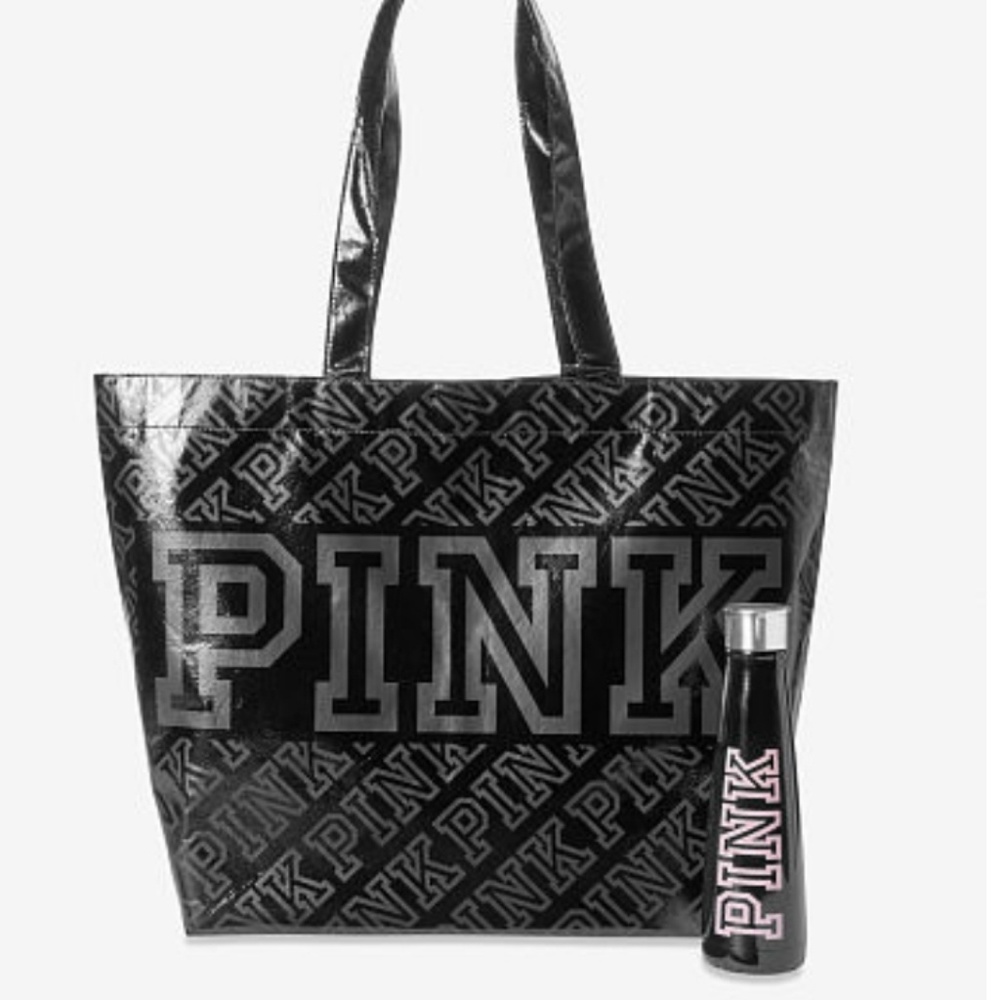 NEW PINK tote and water bottle